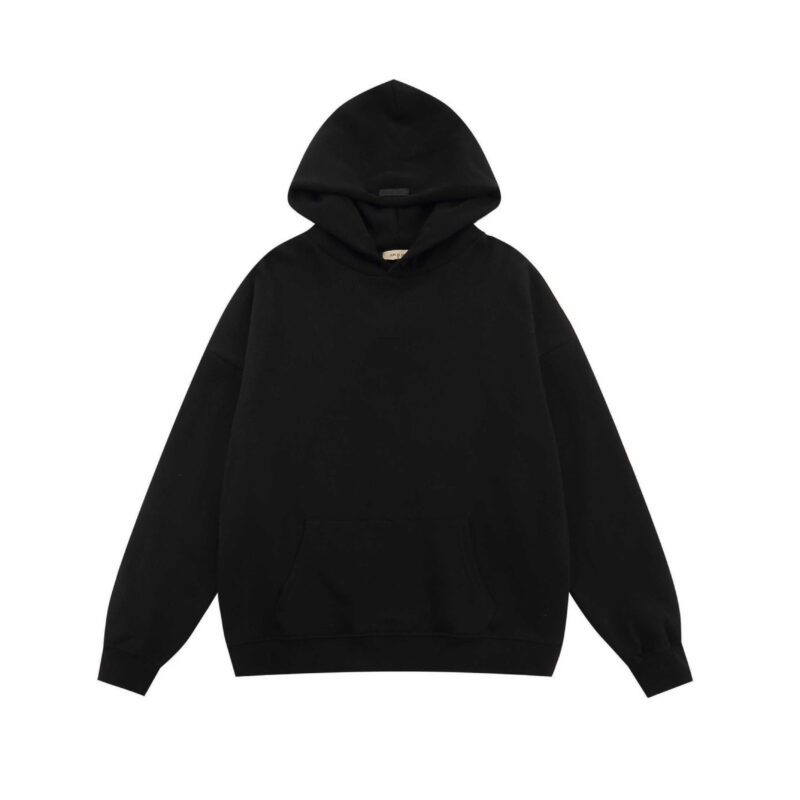 Black Solid Regular Hoodie